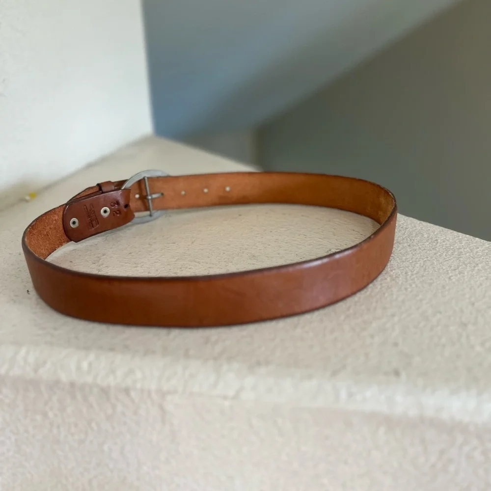Mexico made brown‎ leather detachable belts sz 32 western work everyday unisex